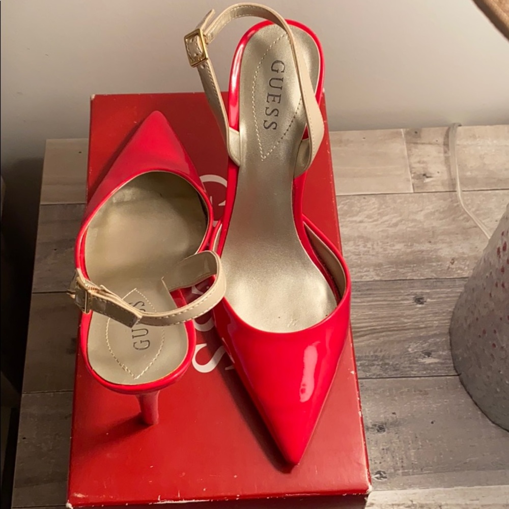 Red Patent Leather High Heel Slingbacks